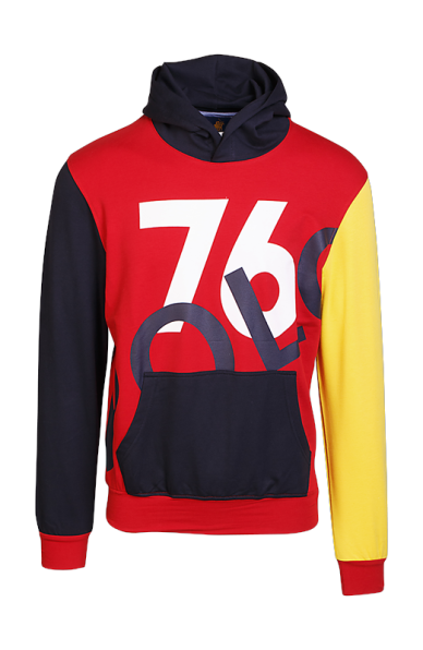 Polo Mens Double Pony Multi Colour Hoody - Red