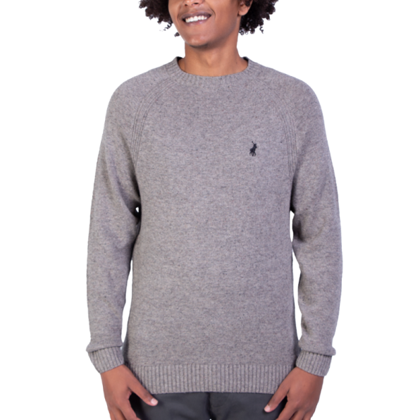 Shop Polo Roland Pique Grey Mens Long Sleeve Shirt | IBO