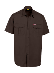 Samson Workwear Short Sleeve Shirt 240gsm Chocolate
