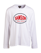 Samson Mens Logo Long Sleeve Tee White